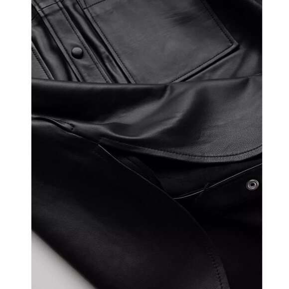 NWT IRO Moha Leather Overshirt Jacket Black Noir French - Picture 7 of 14